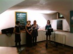 opening notes by the not-yet-famous group "Black, White, and Blue" (from left to right: Gabriela Benish-Kaln&aacute;, Marketa Čapkov&aacute;, Isabella  Smrkovsk&aacute;, Lenka Tom&aacute;&scaron;kov&aacute;